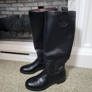 Tommy Hilfiger Deelia Black Riding Boots, Size 6